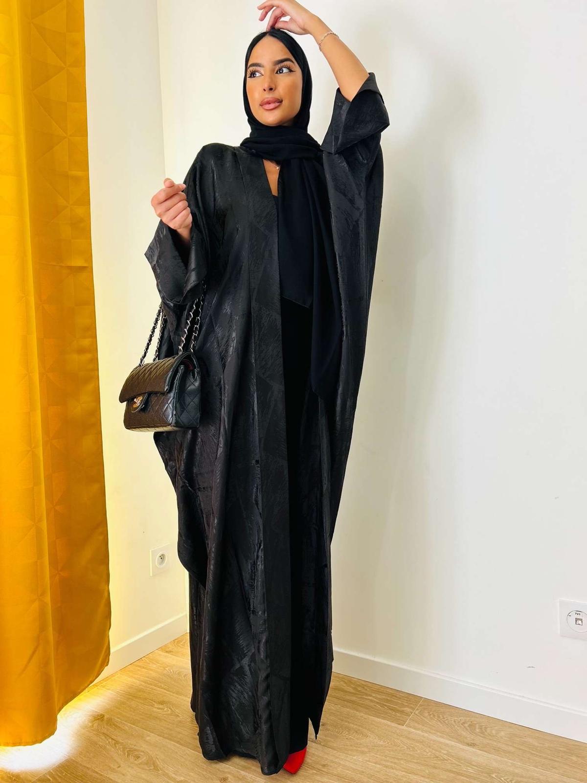 Kimono marbré noir & gris
