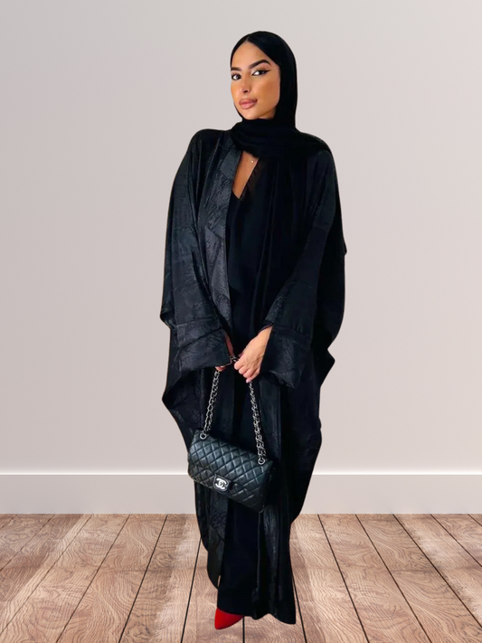 Kimono marbré noir & gris